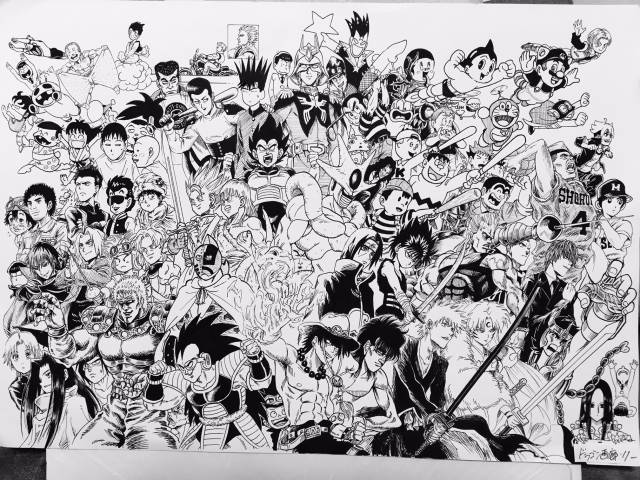 lee (dragon garou)+q-tarouatom (tetsuwan atom)+bakabon+char aznable+cooler (dragon ball)+doraemon (character)+edward elric+flying nimbus+golbeza+gouda takeshi+henry (dq5)+heppoko