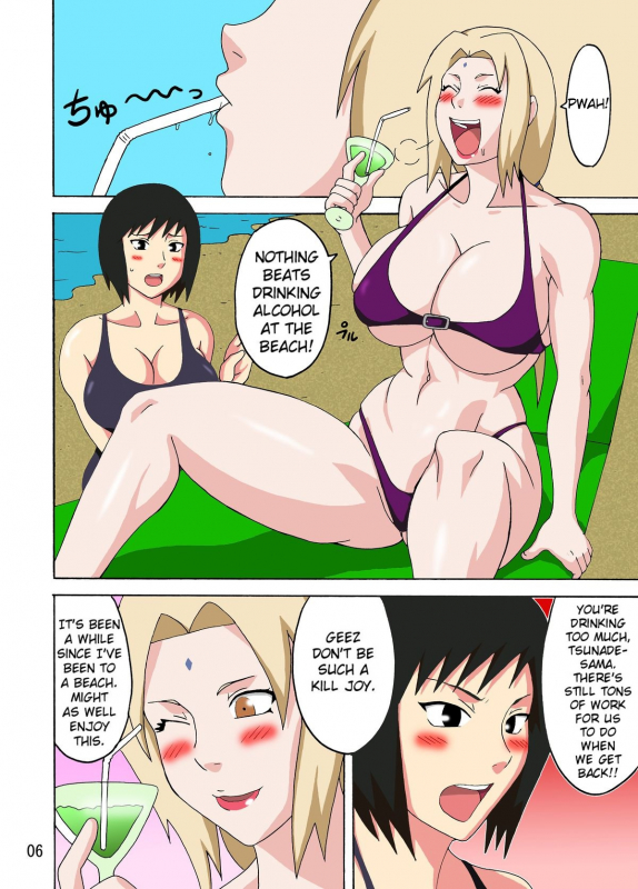 (C82) [Naruho-dou (Naruhodo)] Tsunade no Insuiyoku Tsunade's Obscene Beach (Naruto) [English] [Colorized]_06