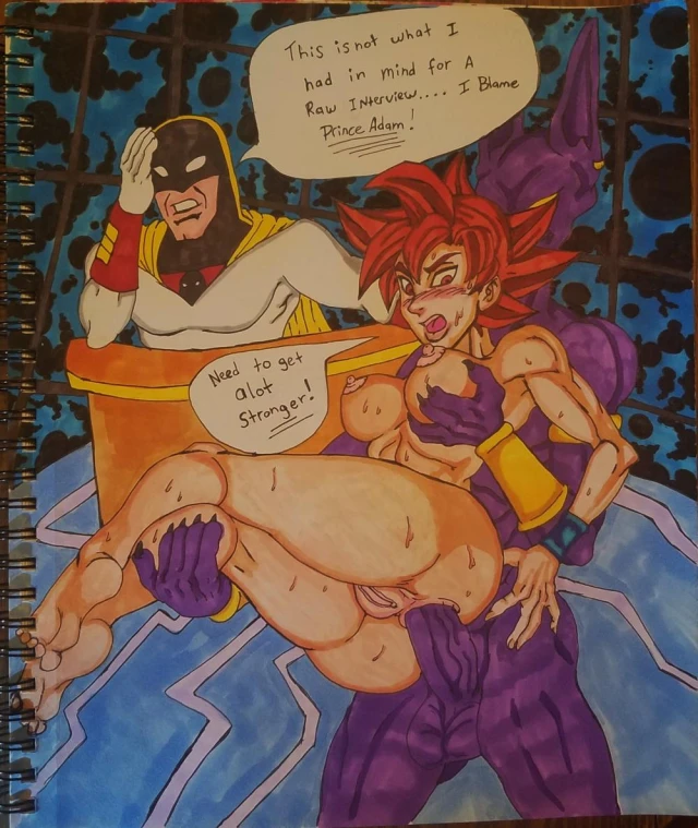 beerus+female goku+son goku+space ghost (character)