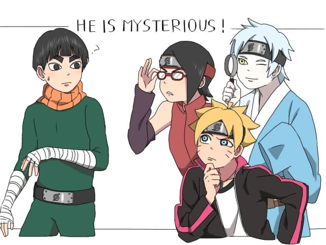 metal lee+mitsuki (naruto)+uchiha sarada+uzumaki boruto