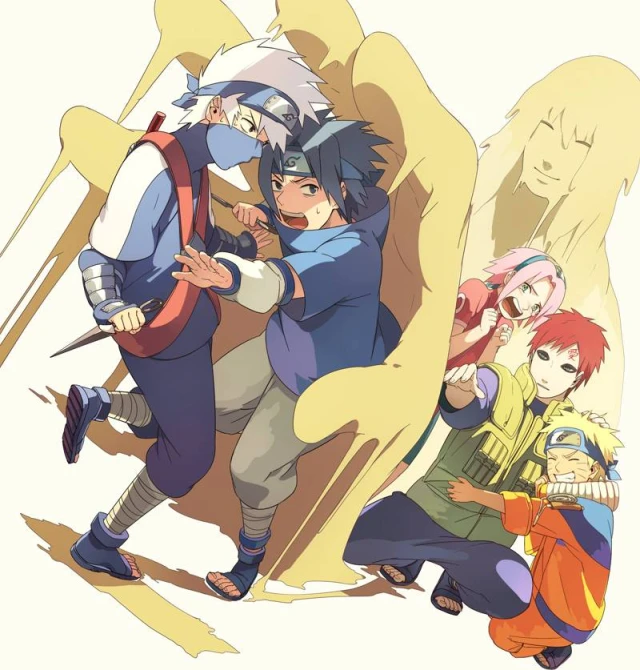 gaara+haruno sakura+hatake kakashi+karura (naruto)+uchiha sasuke+uzumaki naruto