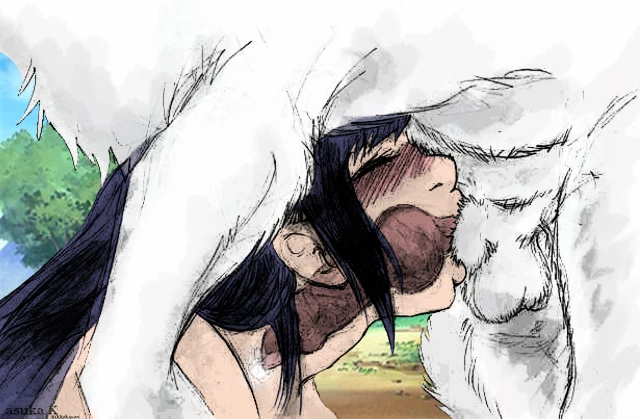 akamaru (naruto)+hyuuga hinata