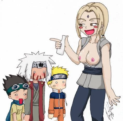 jiraiya+sarutobi konohamaru+tsunade+uzumaki naruto